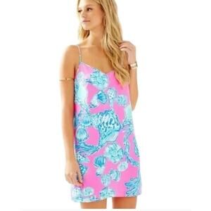 Lilly Pulitzer Dusk Dress Barefoot Princess slip sundress 100% Silk